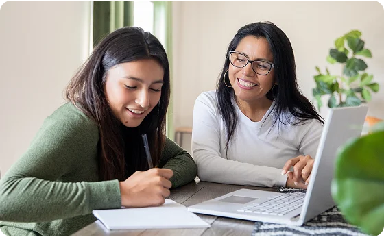 girls studying