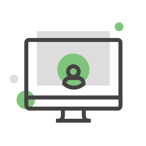 user in the screen computer icon