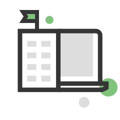 building with flag in the top icon