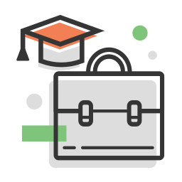 briefcase and graduate hat